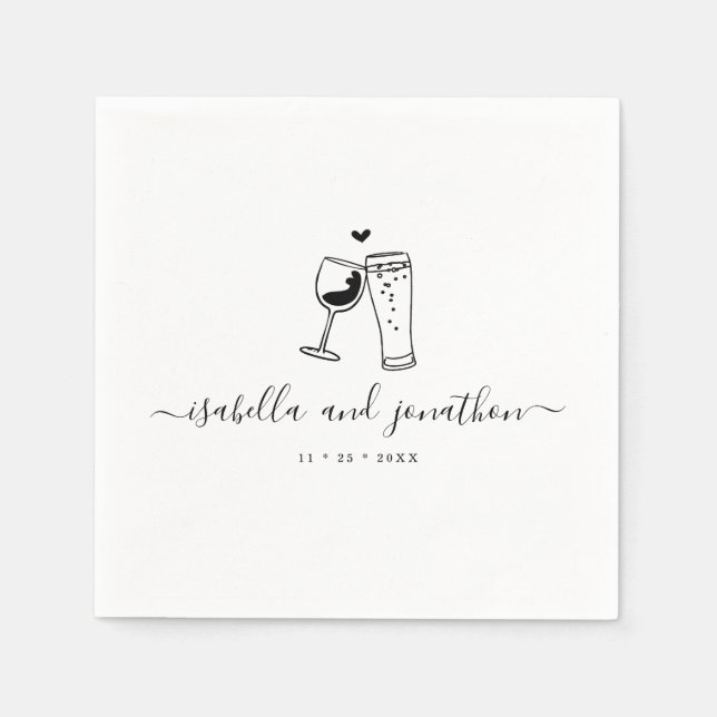 Personalisierter Wein & Brötchen Napkins Serviette (Vorderseite)