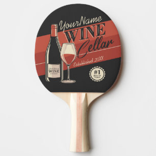 Personalisierter Weinkeller Flaschen Bar Tischtennis Schläger