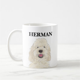 Personalisierter Weißcreme-Doodle-Hund Kaffeetasse