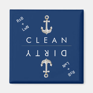 Personalisierter weißer Anker, sauber/dreckiger Ma Magnet