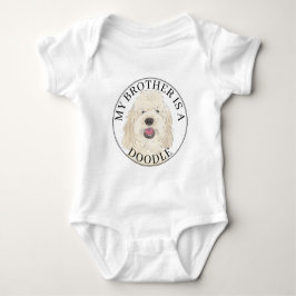 Personalisierter weißer Creme Golden Doodle Hund Baby Strampler