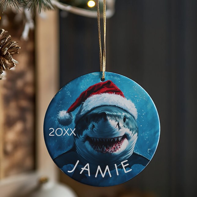 Personalisierter Weißer Hai Keramik Ornament (Von Creator hochgeladen)