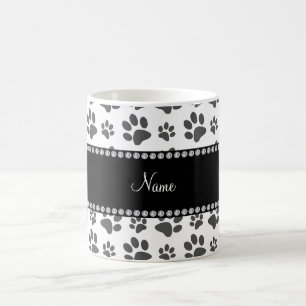 Personalisierter weißer Hundetatzennamensdruck Kaffeetasse