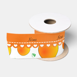 Personalisierter weißer satinband