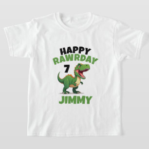 Personalisierter weißer und grüner Rohkid Trex Geb T-Shirt