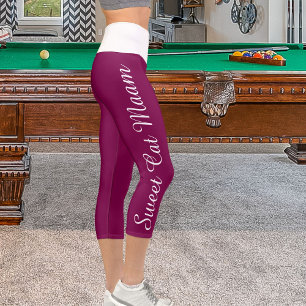 Personalisierter Weißwein, Katzentext Diy Yoga Capri Leggings