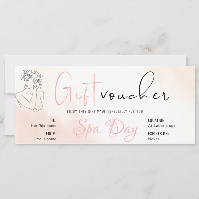 Personalisierter Wellness-Center Gutschein Geschen Einladung (Vorderseite)