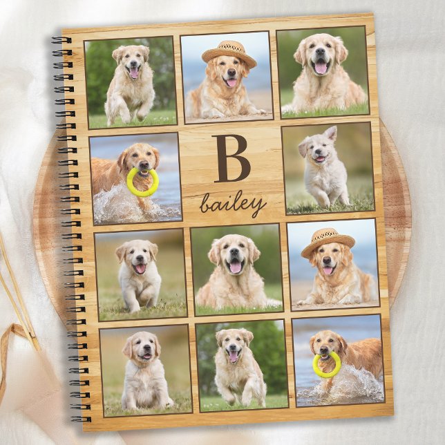 Personalisierter Welpen-Hund Monogramm-FotoCollage Notizbuch (Von Creator hochgeladen)