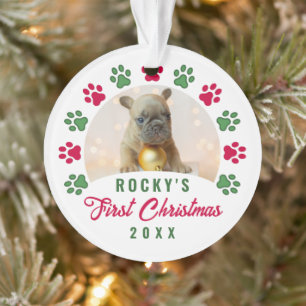 Personalisierter Welpenhund Erstes Weihnachtsfest Ornament