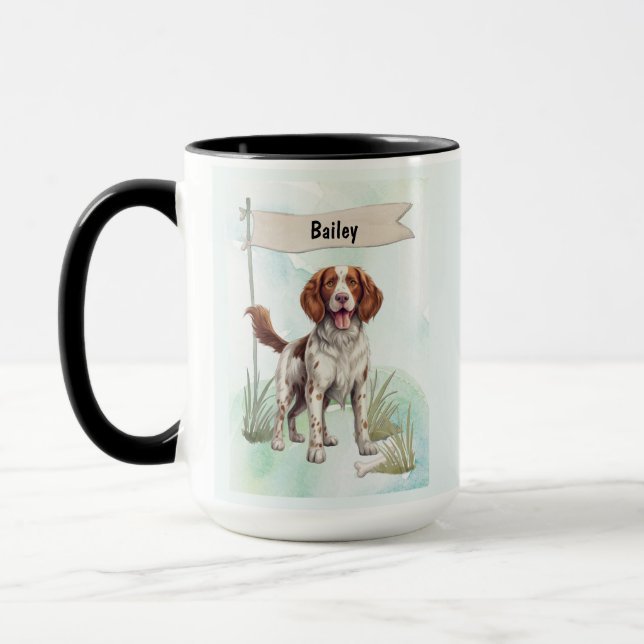 Personalisierter Welsh Springer Spaniel Wasserfarb Tasse (Links)