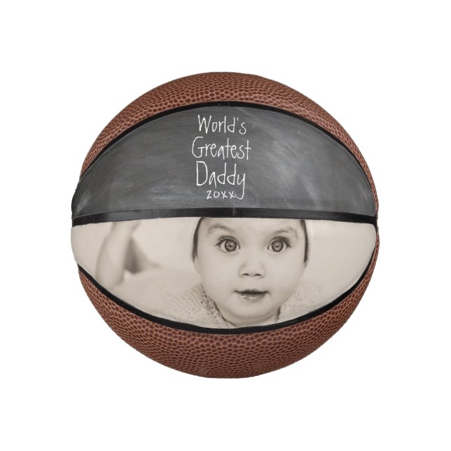 Personalisierter Weltbester Daddy Vathy Day Mini Basketball (Vorderseite)