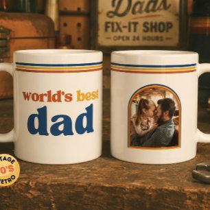 Personalisierter Weltbester-Vater-Foto-Retro-Vinta Kaffeetasse
