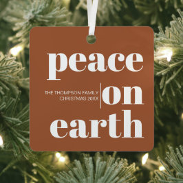 Personalisierter Weltfrieden Weihnachten Modernes  Ornament Aus Metall