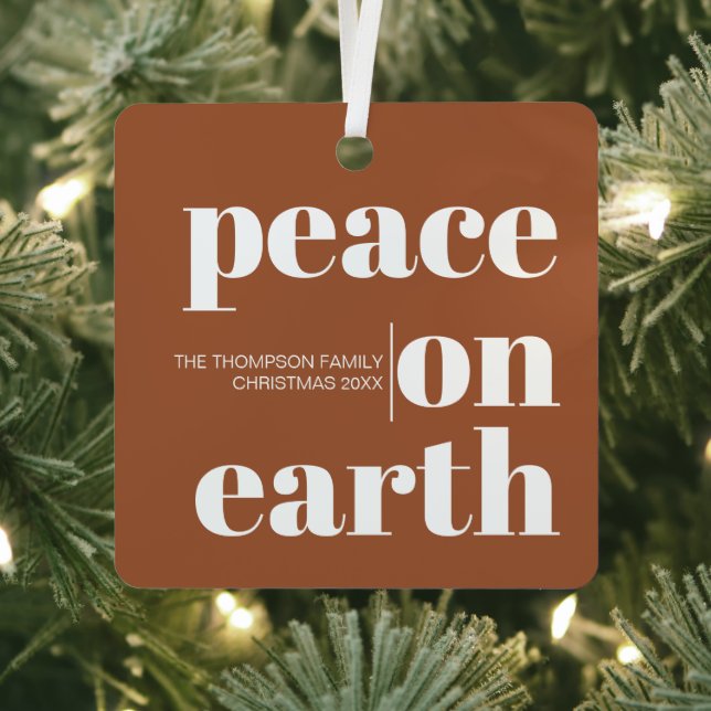 Personalisierter Weltfrieden Weihnachten Modernes  Ornament Aus Metall (InSitu)