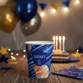 Personalisierter Weltraum-Galaxie-Geburtstag Pappbecher