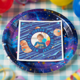 Personalisierter Weltraum-Galaxie-Geburtstag Serviette