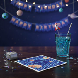 Personalisierter Weltraum-Galaxie-Geburtstag Serviette