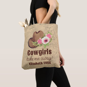 Personalisierter Western-Cowgirl-Wasserfarben-Cowb Tasche