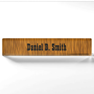 Personalisierter Western Golden Wood Look Namplate Namensplakette