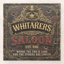 Personalisierter Western-Saloon Rustikaler Männerh