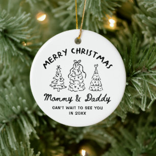 Personalisierter Whimsical-Baby-Ankündigungs-Schmu Keramik Ornament