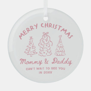 Personalisierter Whimsical Baby-Ankündigungs-Schmu Ornament Aus Glas