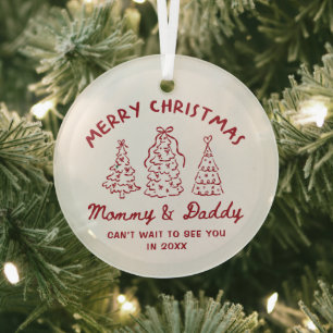 Personalisierter Whimsical-Baby-Ankündigungs-Schmu Ornament Aus Glas