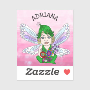 Personalisierter Whimsical Fairy Name    Aufkleber