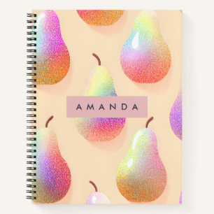 Personalisierter Whimsical Regenbogen Birne Pastel Notizbuch