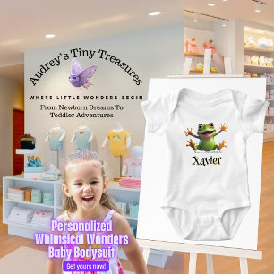 Personalisierter Whimsical Wonders Baby Frosch Bod Strampler