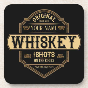 Personalisierter Whiskey auf der Rocks Liquor Labe Getränkeuntersetzer