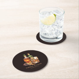Personalisierter Whisky-Geburtstag Runder Pappuntersetzer