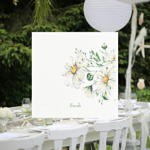 Personalisierter White Daisis Dusche Cocktail II Serviette