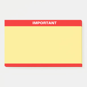 Personalisierter wichtiger Text auf Rot und Gelb Post-it Klebezettel