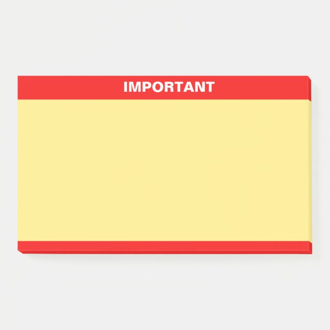 Personalisierter wichtiger Text auf Rot und Gelb Post-it Klebezettel (Vorderseite)