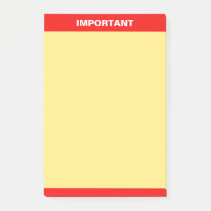 Personalisierter wichtiger Text auf Rot und Gelb Post-it Klebezettel