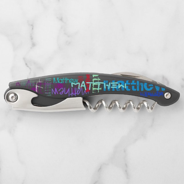 Personalisierter Wiederholname 7 Buchstaben Kellnermesser (Vorderseite)