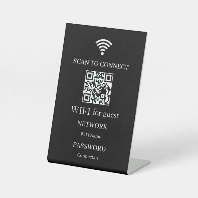 Personalisierter WiFi-QR-Code-Netzwerkdisplay-Sock Sockelschild (Vorderseite)