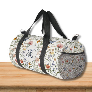*Personalisierter Wildblumen-Schmetterling-Blumeng Duffle Bag