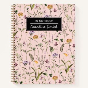 Personalisierter Wildblumengarten-Blumenmuster Notizbuch