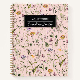 Personalisierter Wildblumengarten-Blumenmuster Notizbuch