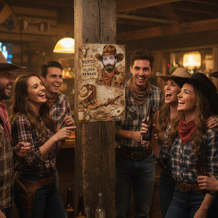 Personalisierter Wilder Westen Gesuchter Cowboy Poster