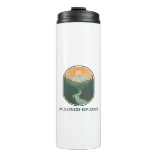 Personalisierter Wilderness Explorer Retro-Berg Thermosbecher