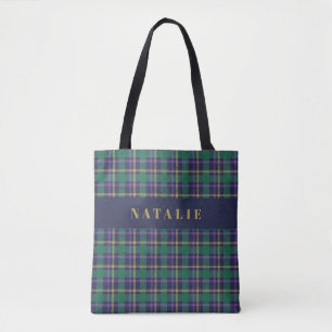 personalisierter Winter des Tartan-Karos Tasche
