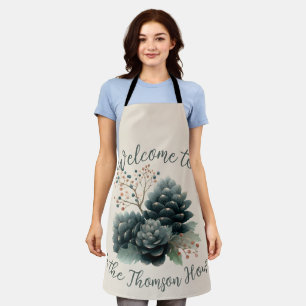 Personalisierter Winter Pinecone Familiendesign Schürze