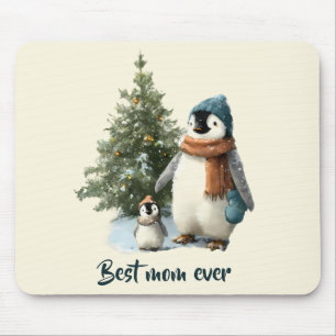 Personalisierter Winter-Pinguin „Beste Mutter über Mousepad