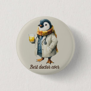 Personalisierter Winter-Pinguin „Bester Arzt aller Button