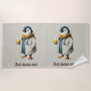 Personalisierter Winter-Pinguin „Bester Arzt aller Strandtuch