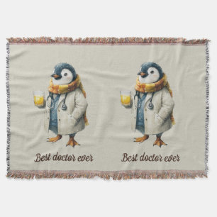 Personalisierter Winter-Pinguin „Bester Arzt überh Decke