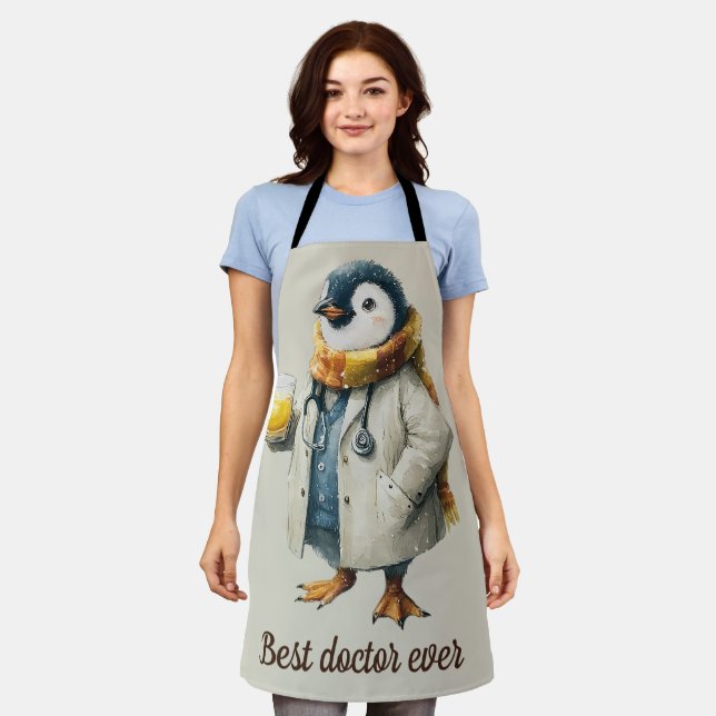 Personalisierter Winter-Pinguin „Bester Arzt überh Schürze (Getragen)
